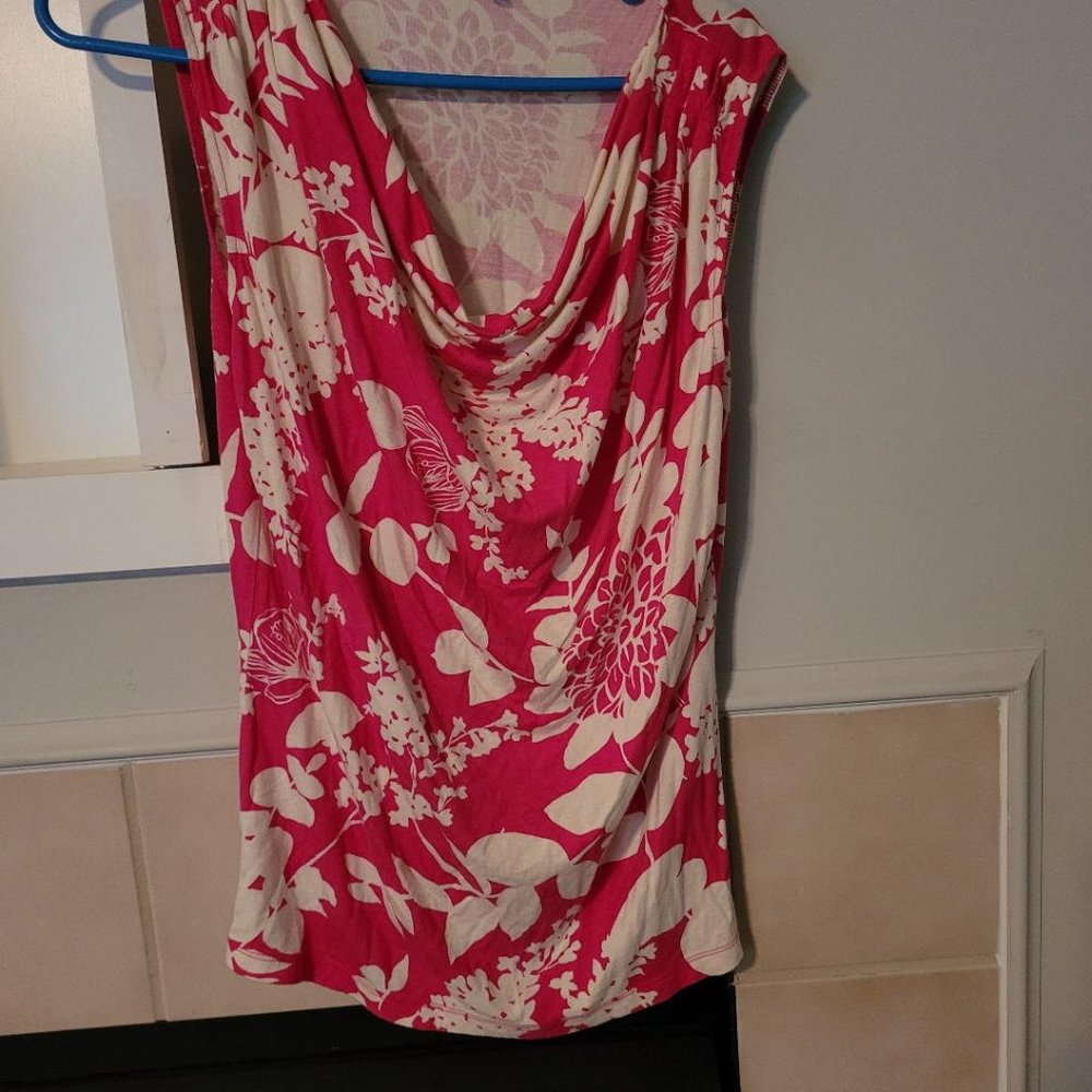 Talbots pink cowl shirt